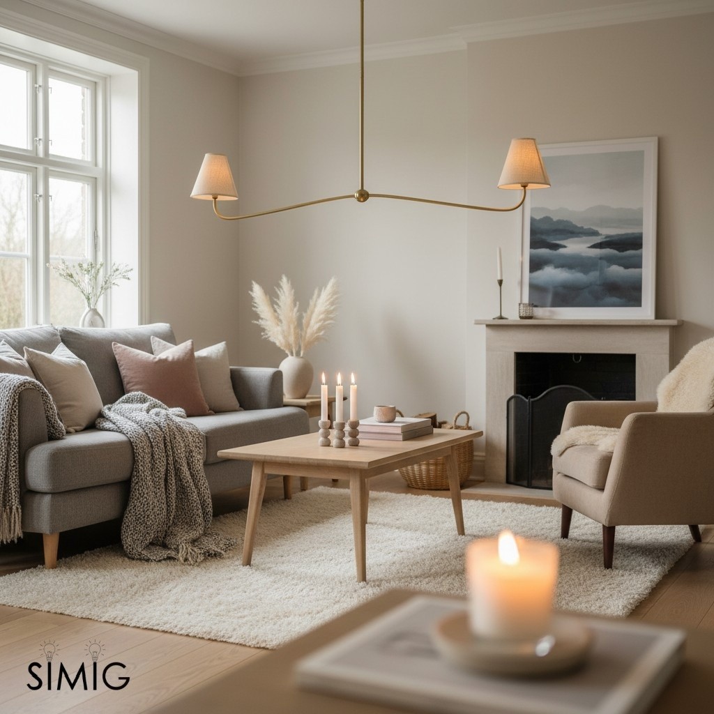 Fibura chandelier in a modern living room