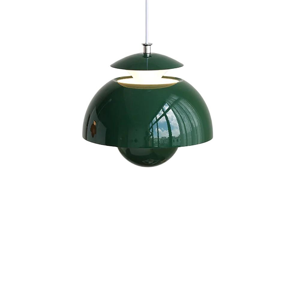 Grön modern metallpendellampa med blomknoppar S88