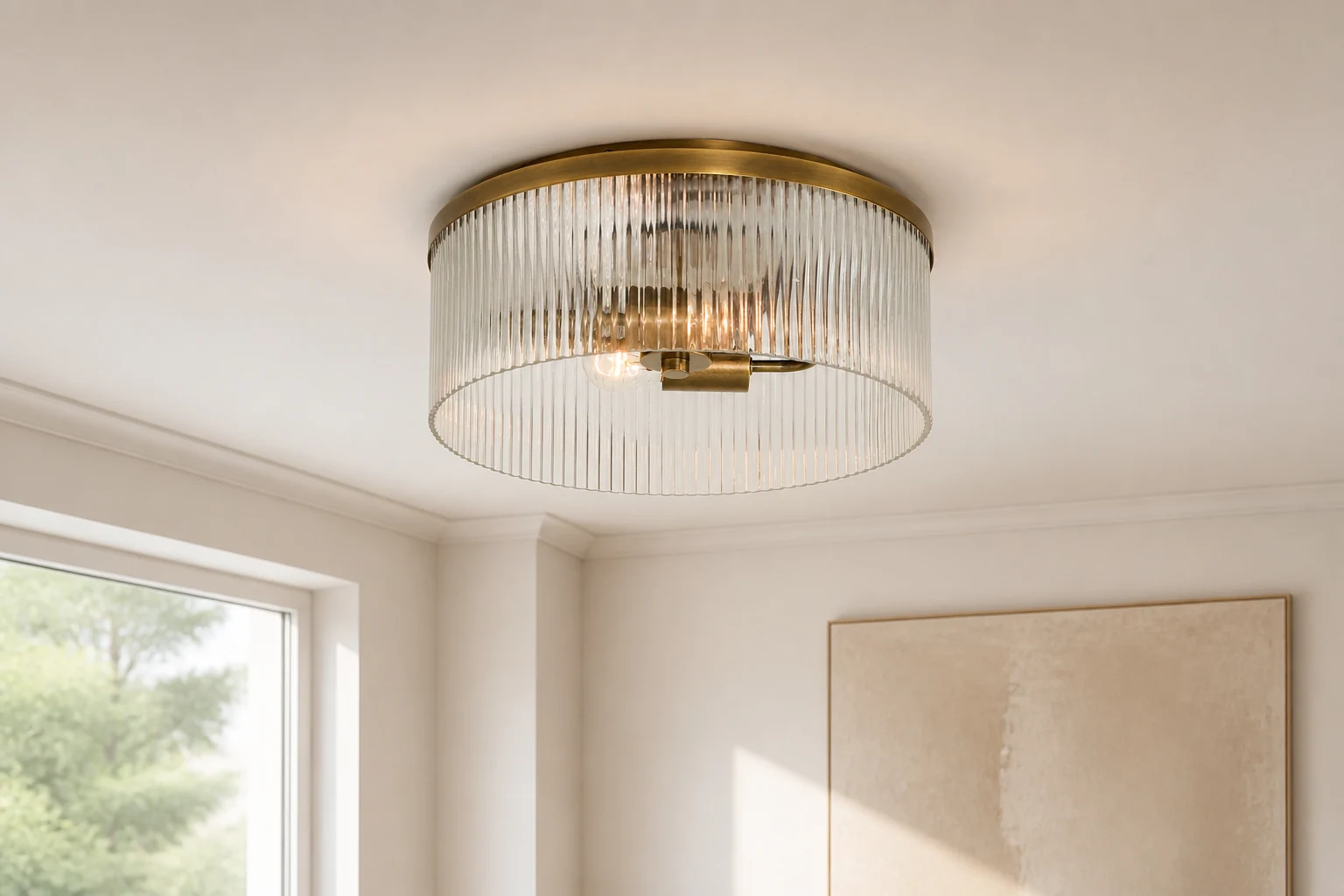 Lampa sufitowa Bravira do montażu podtynkowego w scenie lifestylowej