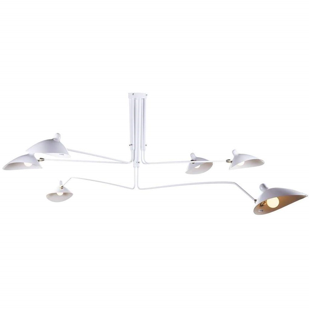 Widok produktu wieloramiennej lampy sufitowej S17 z białym wykończeniem