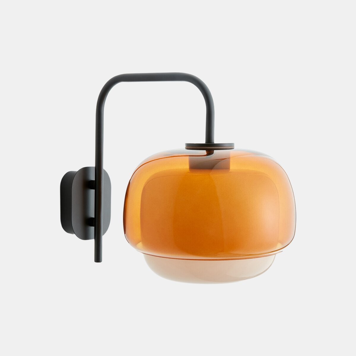 Dark orange Style A Clinco wall lamp with black fitting