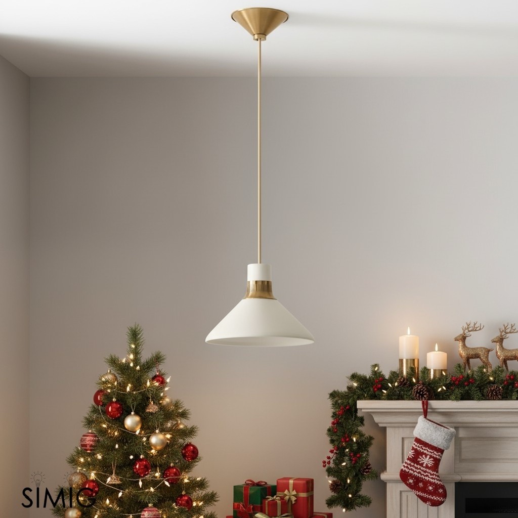 Lámpara colgante Calvor instalada en una escena de sala de estar