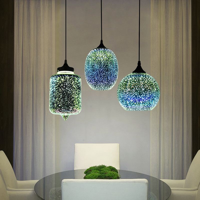Modern 3D Colorful Nordic Pendant Lamps installed over a table