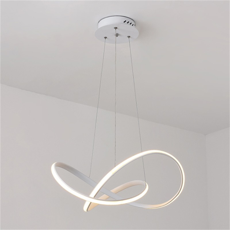 Vit GRANDEUR modern LED-pendellampa på enfärgad bakgrund