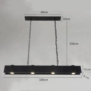 AJAX Raw Industrial Touch Pendant Lamp dimension diagram