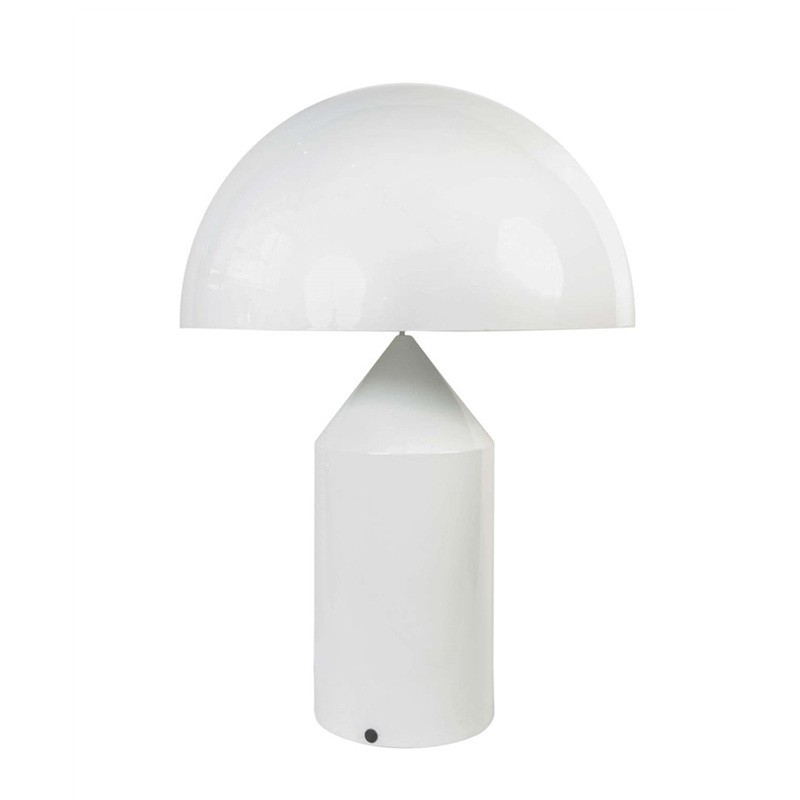 Lampa stołowa grzybkowa z białym wykończeniem