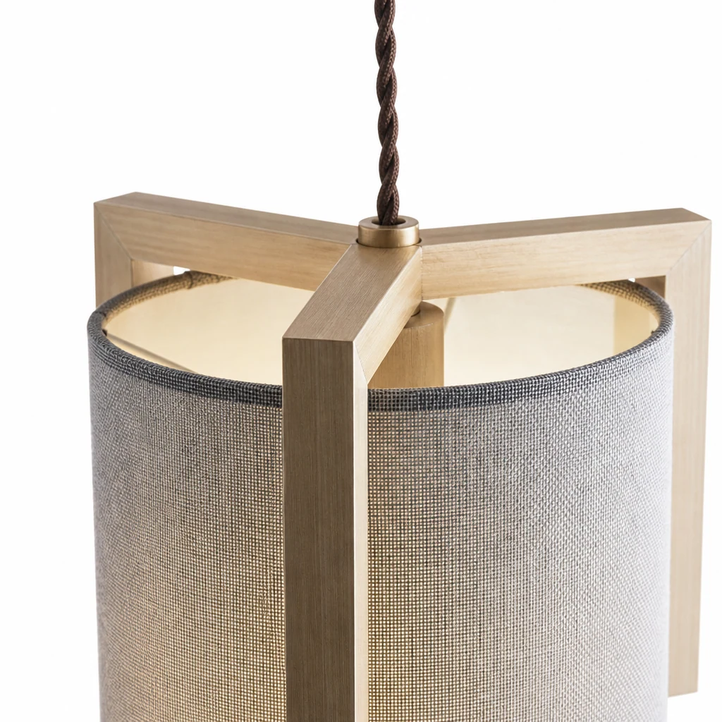 Close detail of the MILLER textile shade and construction