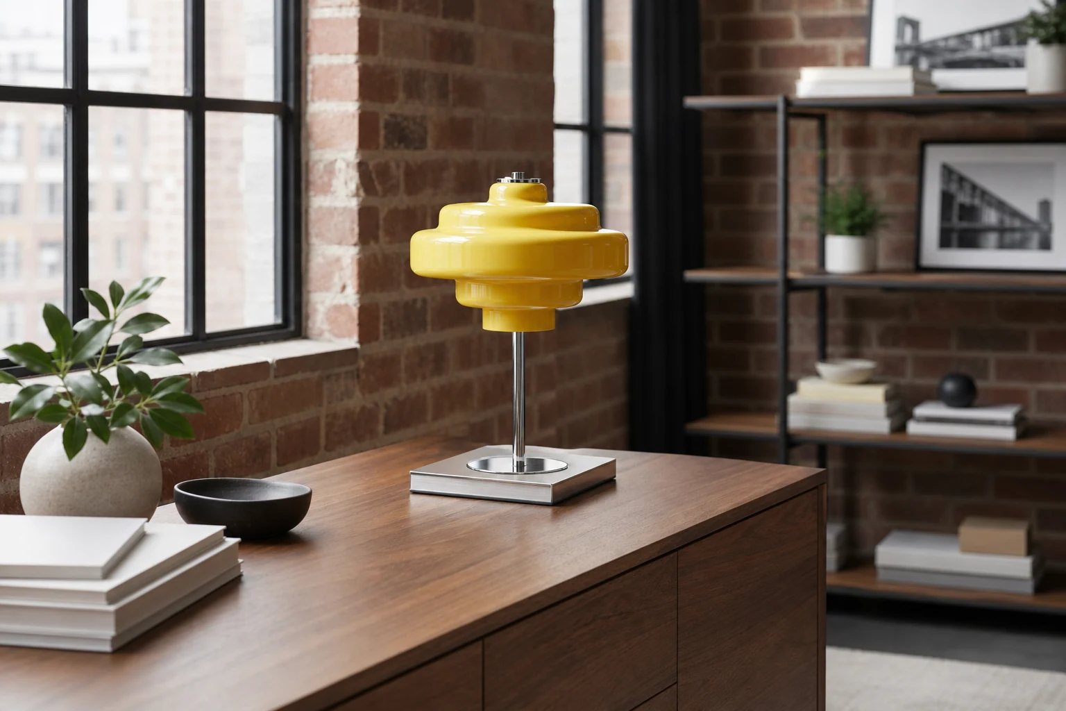 Koloro glass table lamp styled in a lifestyle room scene
