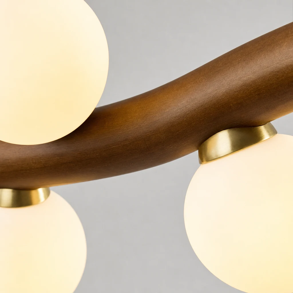Zbliżenie na klosz i wykończenie ceramicznej lampy wiszącej z koszem kwiatów