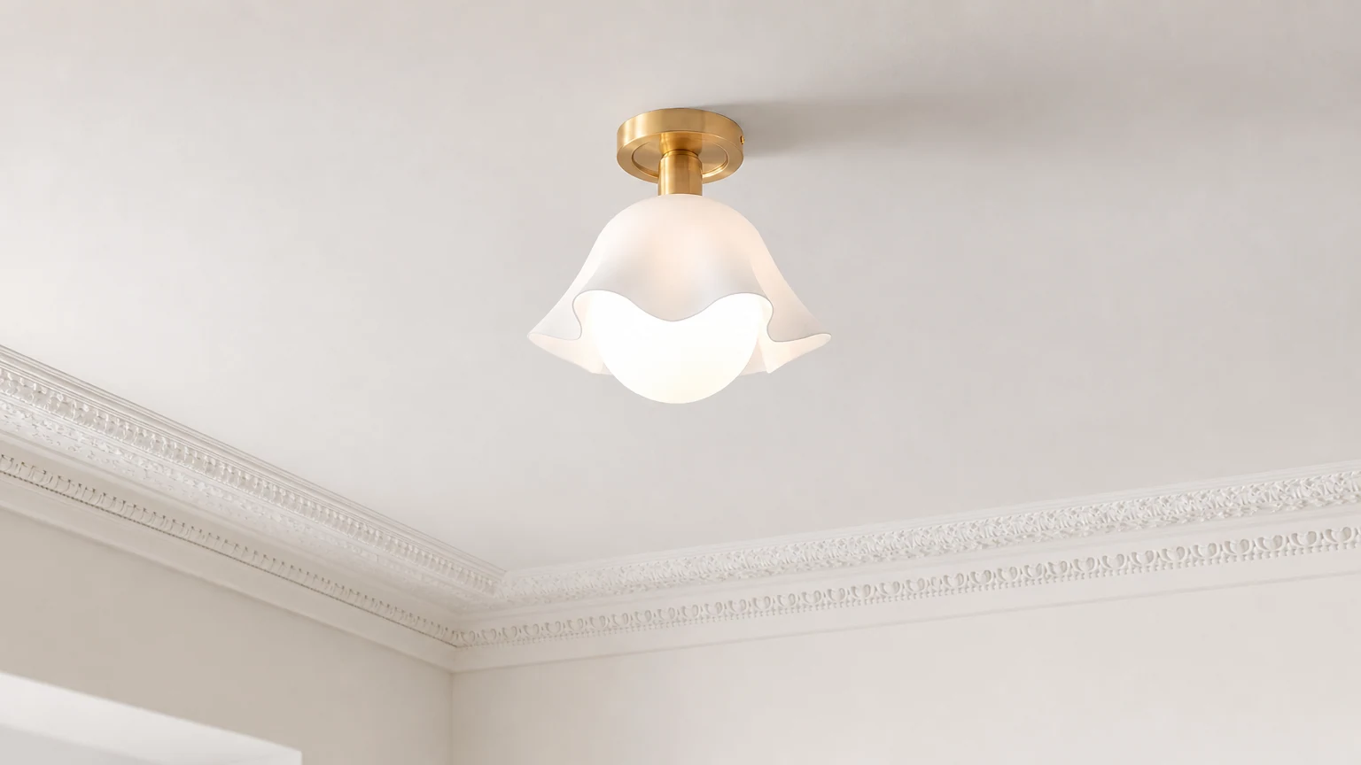 French Flower Ceiling Light P061 installed in a refined room setting