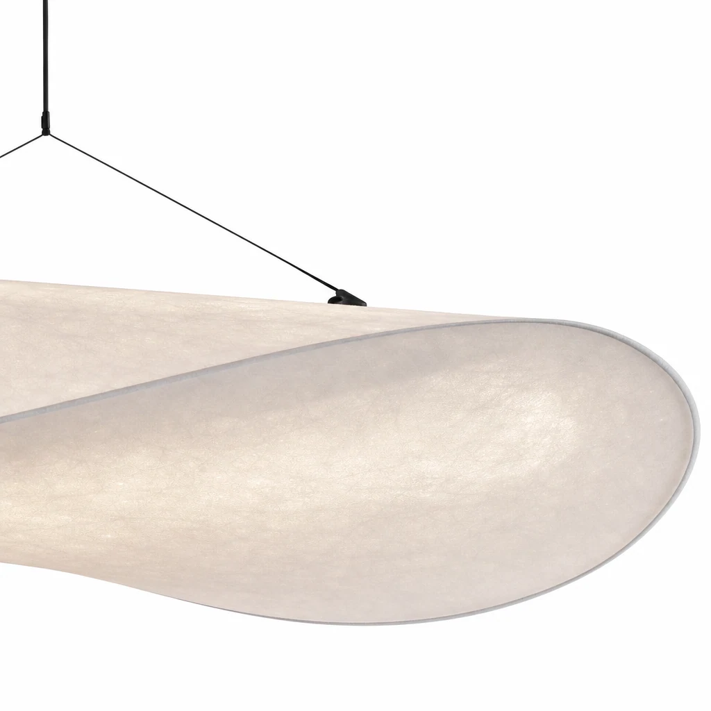 Zbliżenie na materiał i wykończenie lampy wiszącej LED Modern Cloud TENSE